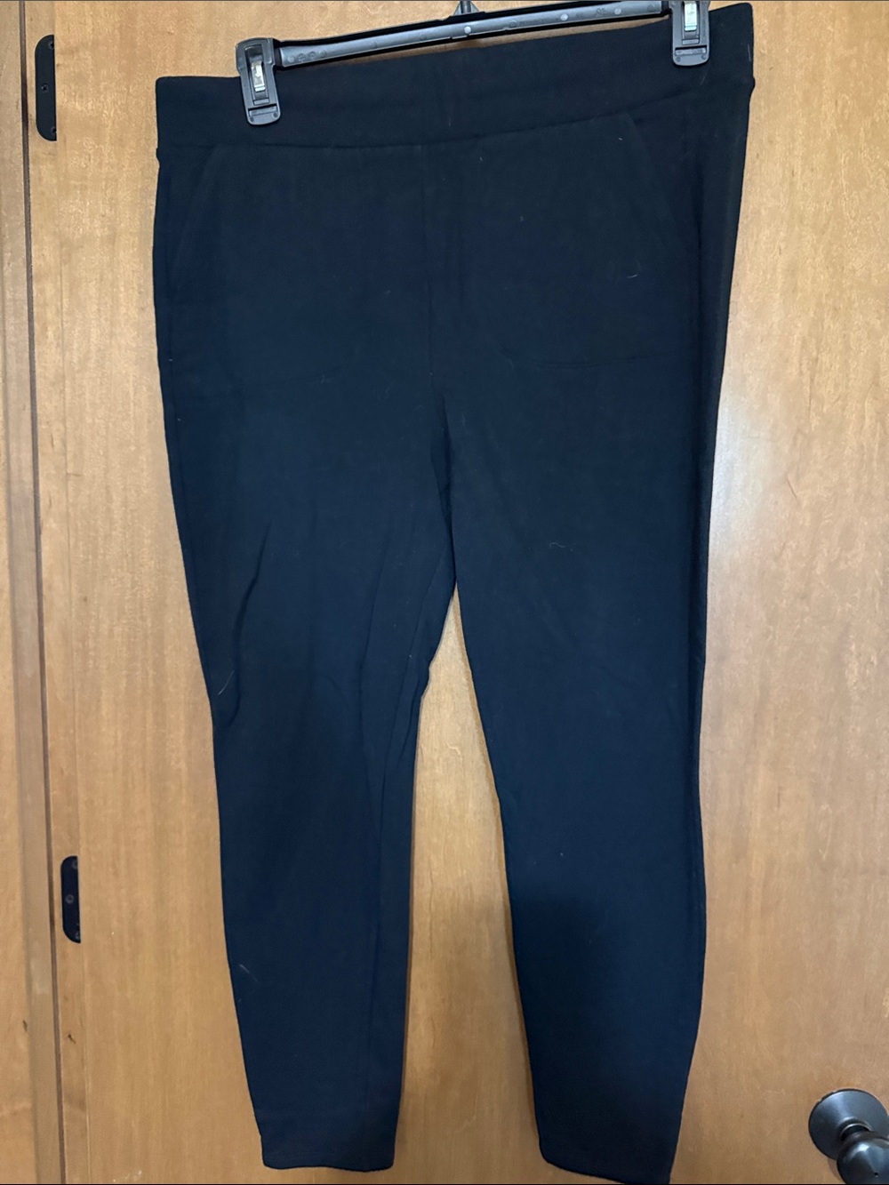 Black Pull-On Fleece-Lined Leggings